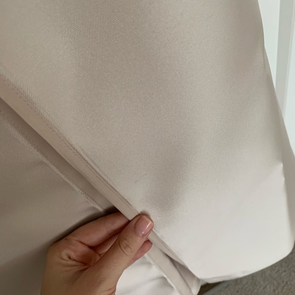 Dessy Satin Twill Champagne Bridesmaid Dress - Picture 8 of 9